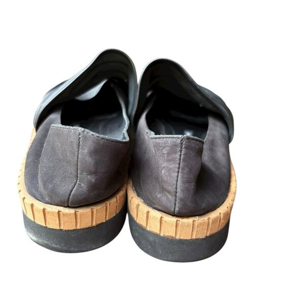 Dusica Kotur Sacks Black Mixed Leather Suede Platform Slip on Flat - 8.5 - Picture 5 of 7